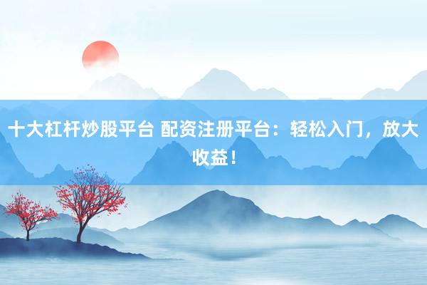 十大杠杆炒股平台 配资注册平台：轻松入门，放大收益！