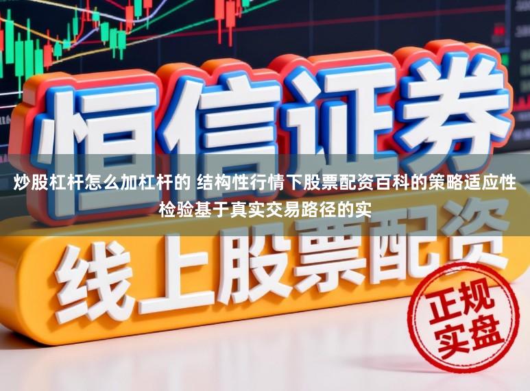 炒股杠杆怎么加杠杆的 结构性行情下股票配资百科的策略适应性检验基于真实交易路径的实